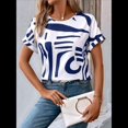 thumbnail image 4 of Blusa de Verano para Mujer, Estilo Túnica Informal, Elegante, con Cuello Asimétrico, Corta y Botones, Color Azul XL, 4 of 10