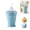 Blue, variant on Collapsible Ice Ball Maker Cup with Straw - Leak Proof Foldable Silicone Reusable Ice Cubes Crunch Cup, Food Grade Ice Puck Cup(Blue,2)