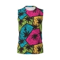 thumbnail image 6 of Lsque Hawaii Palms Print Men's Cotton Blend Sleeveless Muscle Shirts (S-3XL)- Moisture Wicking, Odor Protection, UPF 30+,3X-Large, 6 of 8