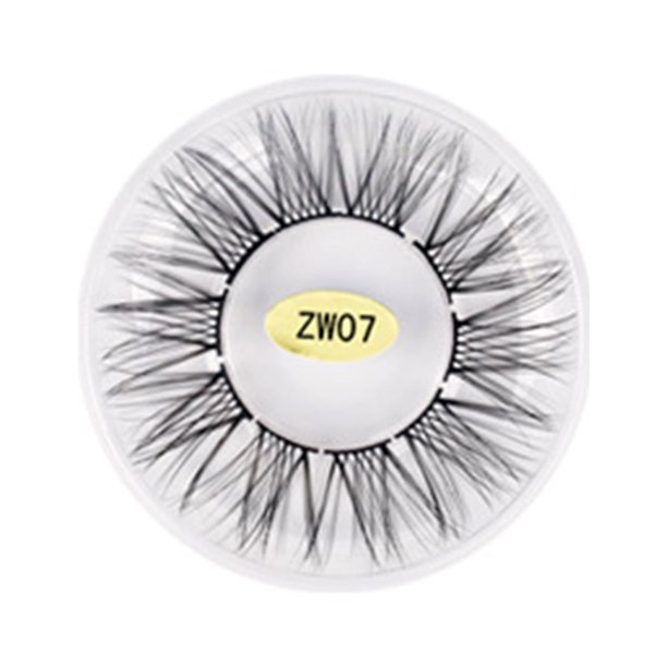 Pestañas postizas de fibra sintética, diseño segmentado para un aspecto natural y voluminoso, imitación a pelo de visón, ideales para eventos especiales, fácil aplicación, modelo ZW07, color negro,