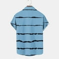 thumbnail image 4 of Penkiiy Hawaiian Bowling Shirts for Men Short Sleeve Stripe Printing Regular Fit Summer Beach Casual Button Down Aloha Shirts 2XL Blue, 4 of 4