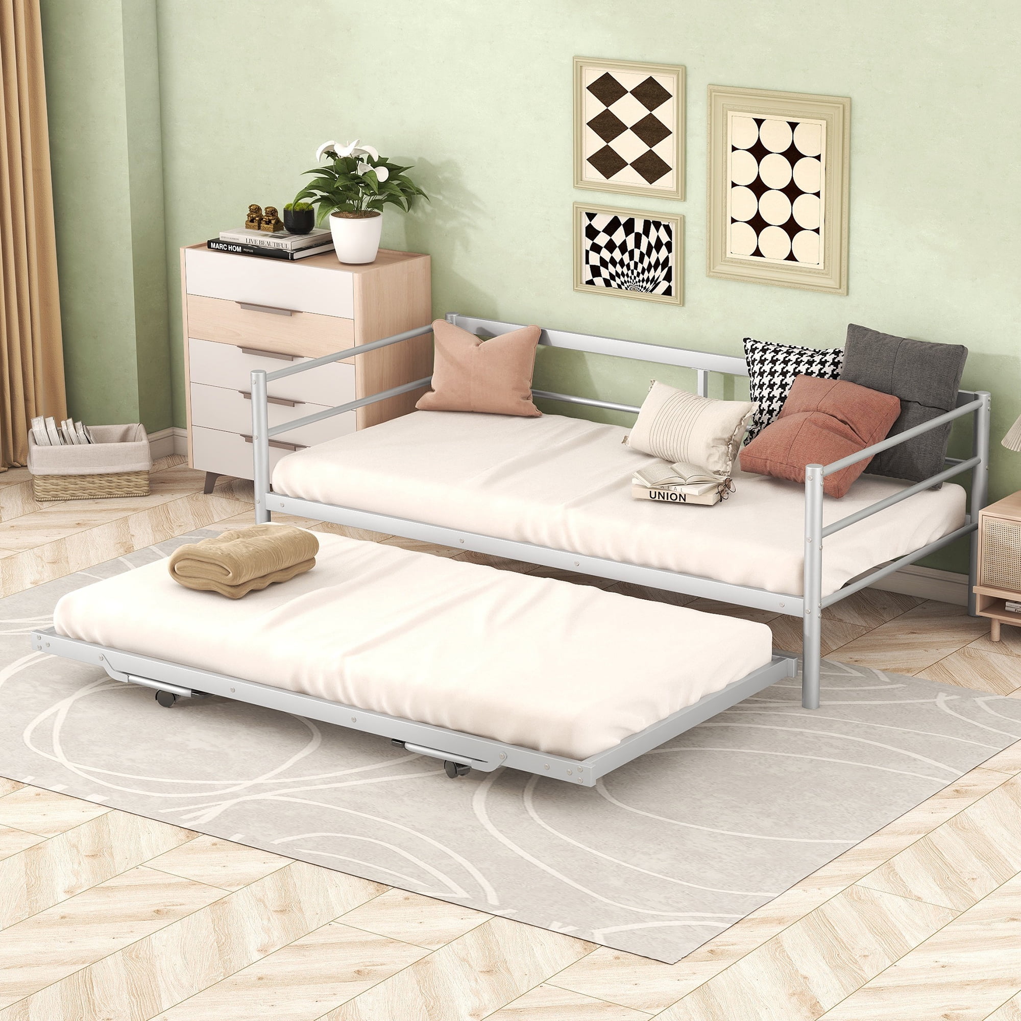 Euroco twin metal daybed on sale with trundle