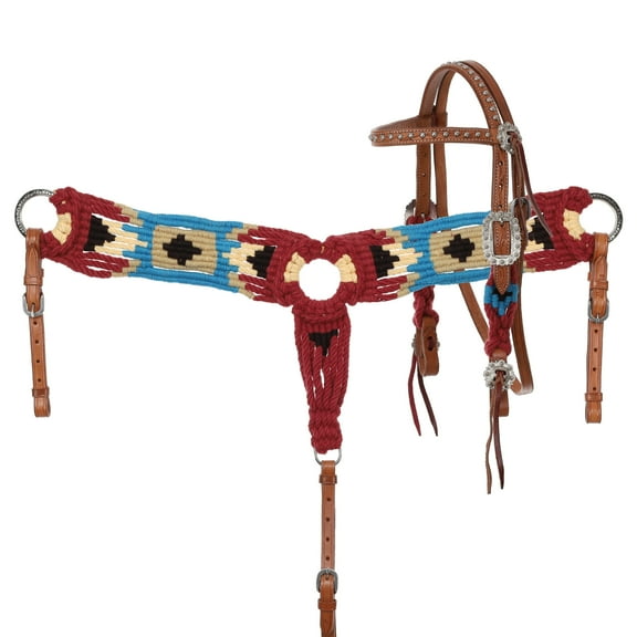 Showman Pony Fiery Frontier Mohair Browband Headstall & Breast Collar Set