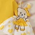 thumbnail image 5 of Kogui Overalls Set Baby Girl Clothes Fall Cute Skirt Outfits Long Sleeve Romper Floral Overall Skirt Dress Bow 3PCS Outfit 0 3 6 9 12 18 24 Months (Yellow,3-6 Months), 5 of 9