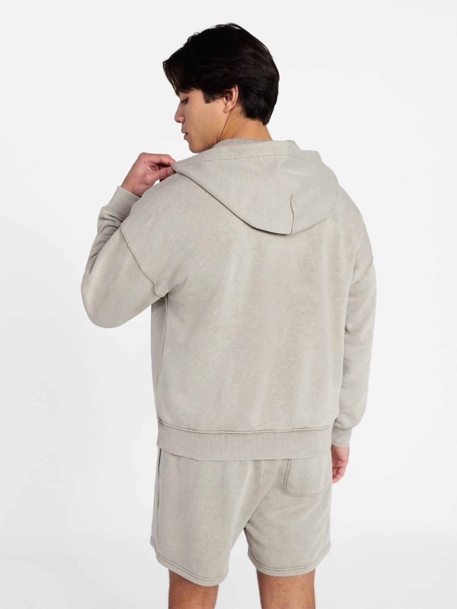 No Boundaries Zip Hoodie with Long Sleeves, Men's XS-4XLT