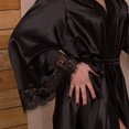 thumbnail image 4 of Njagoc3 Women's Long Sleeve Satin Robe - Solid Color, Silky Fabric, Fall & Lounge Wear, 4 of 5
