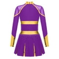 thumbnail image 2 of TSSOE Girls Cheer Leader Sequins Long Sleeve Dress Cheering Dancing Performing Team Competition Purple 10, 2 of 5