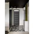 thumbnail image 4 of Front Exterior Prehung Metal-Plastic Door | Manux 8415 Antracite Grey | Top Sidelite Transom | Office Commercial and Residential Doors Entrance Patio Garage 30 x 94 (W30x80+14) Right-hand, 4 of 6