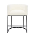 thumbnail image 4 of FANCROU 26" H Counter Height Bar Stools Set of 2, Fabric Barrel Stools with Back and Arms, Beige-Black Leg, 4 of 12