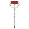 thumbnail image 3 of 1.86 ct Emerald Cut Simulated Ruby Halo Engagement Ring for Women in 18K White Gold, 3 of 5