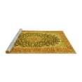 thumbnail image 2 of Ahgly Company Machine Washable Indoor Round Medallion Yellow Traditional Area Rugs, 7' Round, 2 of 4