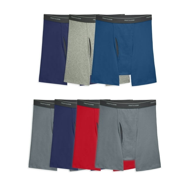Men's Super Value Blue and Grey Boxer Briefs, 7 Pack - Walmart.com