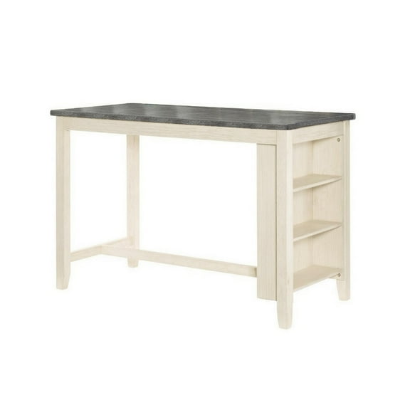 Joss 60 Inch Cottage Counter Height Table 2 Tone Wood Gray Top Cream Base