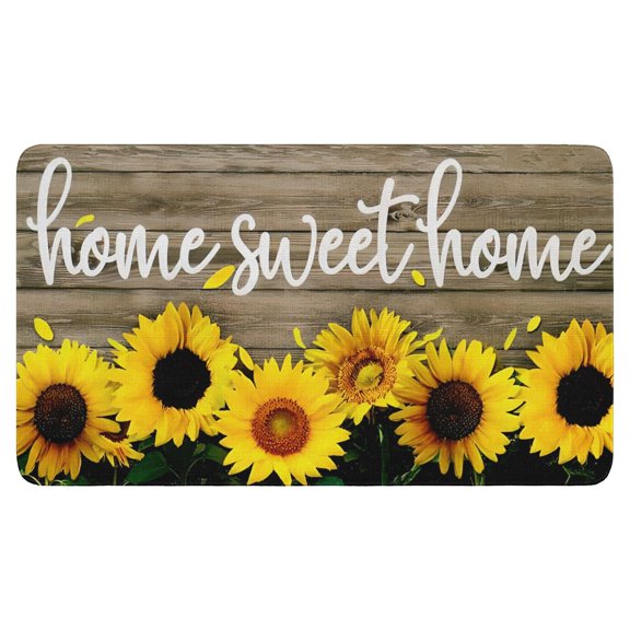 Brown Wood Sunflower Flowers (3) Welcome Doormat for Indoor/Outdoor Entrance Brown Wood Sunflower Flowers (3) Decoration Door Mat Kitchen Door Mat Bedroom Doormat 17x30 Inch