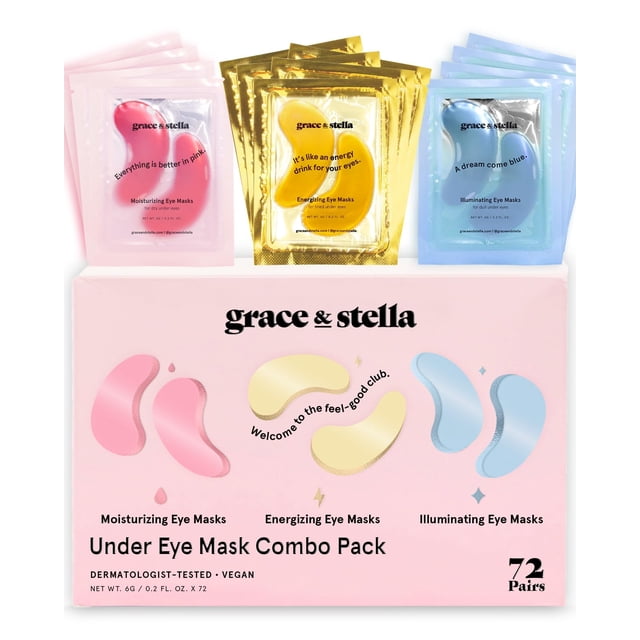 Mascarilla para el contorno de ojos Grace and Stella: reduce ojeras, bolsas y arrugas. Parches de gel para el contorno de ojos. Vegano y sin crueldad