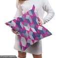 thumbnail image 5 of Ambesonne Geometric Fabric by the Yard Upholstery, Striped 3D Cubes Pattern, 5 Yards, Hot Pink and Dark Blue, 5 of 5