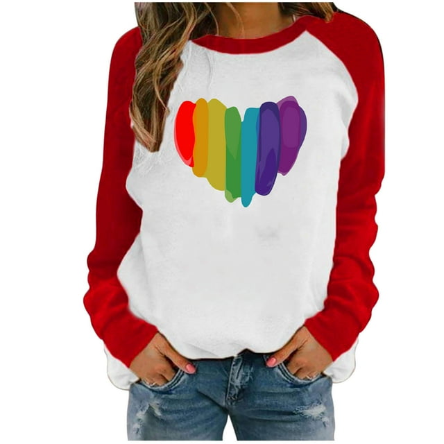 CEHVOM Sweatshirts Décontractés à Manches Longues pour Femmes Imprimés pour la Saint-Valentin