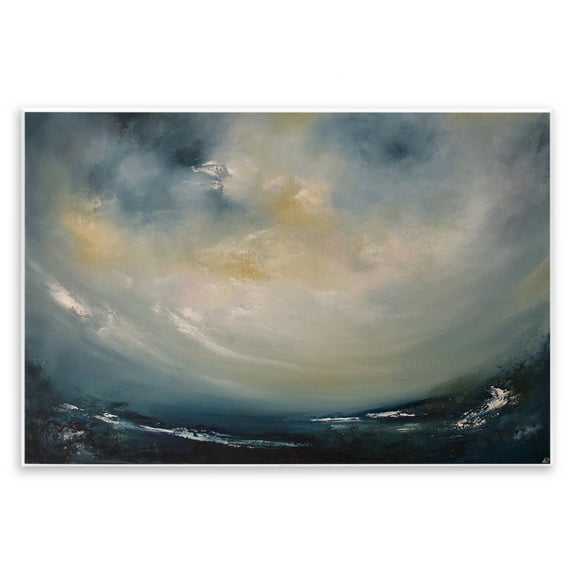 Stupell Industries Sun Through Storm Clouds Abstract Painting Unframed Art Print Wall Art, 15 x 10