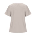 thumbnail image 5 of MEICHEN Cotton and Linen Pure Color Irregular Bottom Short Sleeved T Shirt Summer Fashion Clothing for Women, 5 of 6