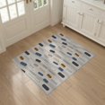 thumbnail image 3 of ODIKA 3'x5' Blue Beige Modern Abstract Geometric Washable Accent Rug Contemporary Minimalist Dotted Motif Design Pet Friendly, Non-Shedding Mat for Bedside, Nursery Room, 3 of 7