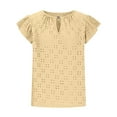 thumbnail image 4 of Oplxuo Womens Summer Sleeveless Tank Tops Crewneck Ruffle Sleeve Eyelet Shirts Blouses, 4 of 7