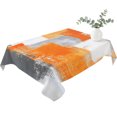 thumbnail image 2 of Burnt Orange Grey Oil Painting Table Cloth Waterproof Tablecloths, Abstract Modern Geometric Tablecloth Dining Table Cover for Kitchen Party Tabletop Outdoor, Rectangle Tablecloth 52x70 Inch, 2 of 9
