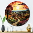 thumbnail image 3 of Designart "Rows of Ruby in Green and Purple Vineyard II" Farmhouse Oversized Wall Clock, 3 of 5