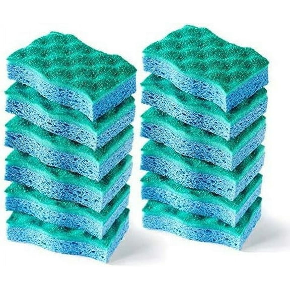 O-Cedar Scrunge Multi-Use Non-Scratch, Odor-Resistant All-Purpose Scrubbing Sponge Safely Cleans All Hard Surfaces in Kitchen and Bathroom, Blue 6 Count (Pack of 2)