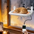 thumbnail image 5 of L&W BROS. Heated Cat Window Perch with Adjustable Thermostat & Timer, Cat Hammock with 4 Strong Suction Cups, Easy-to-Clean Warm Bed for Winter, Holds Up to 50lbs (L 1PC), 5 of 8
