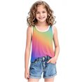 thumbnail image 5 of WRKEKC Girls Summer Tank Tops, Casual Tank for Girls, Toddler Kids Boys And Fashion Cute Gradient Print Soft Sleeveless Bottom Camisole, 5 of 7