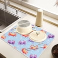 thumbnail image 6 of Ryvnso Crabs and Bubbles Dish Drying Mat for Kitchen Countertop 16x18 Small Dish Pad Drainer Rack Dish Sink Mats, 6 of 7