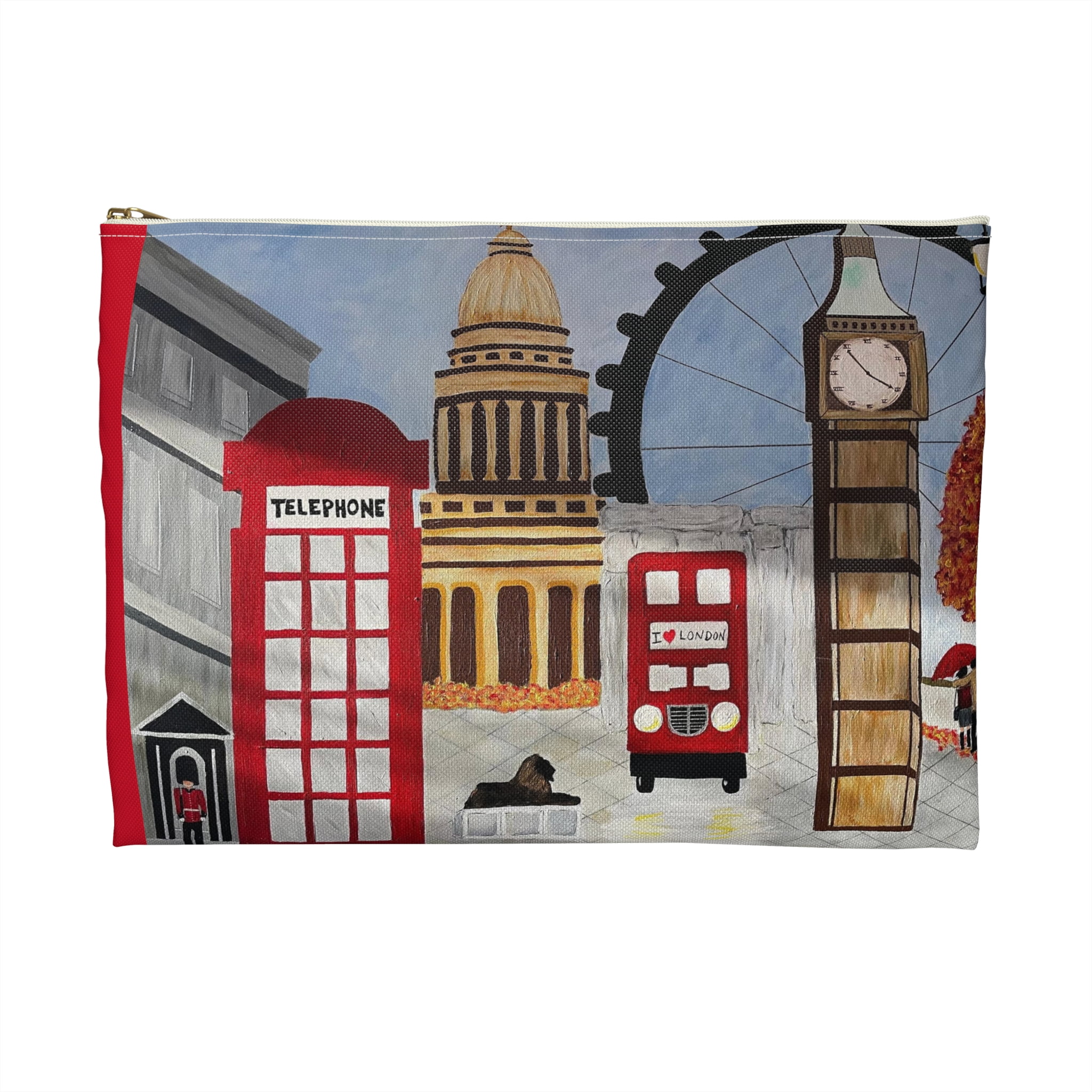 I Love London Pouch - Durable and Versatile Cosmetic Bag or Pencil Case