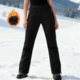 thumbnail image 3 of Tqyyweavej Ski Pants Women Fleece Lined Color Block Windproof Cargo Pants Insulated Snowboarding Hiking Snow Pants with Zip Pockets, 3 of 9