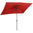 thumbnail image 4 of CozyHom 10 x 6.5ft Outdoor Patio Umbrella Rectangle With Solar LED Lighted, Tilt Adjustable, UV Resistant Fabric, solar umbrella, Red, 4 of 13