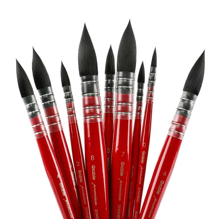 Grabie Professional Watercolor Paint Brushes, Mop Paintbrushes, 9