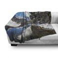 thumbnail image 3 of Winter Soft Flannel Fleece Throw Blanket, Tranquil View of Glacier National Park in Montana Water Reflection Peaceful, Cozy Plush for Indoor and Outdoor Use, 50" x 70", Brown Blue White, by Ambesonne, 3 of 6