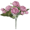 thumbnail image 2 of XmhyTop 8 paquetes de flores artificiales de peonía, flores de imitación, ramo de hortensias de seda, estilo vintage para bodas (rojo), 2 of 2
