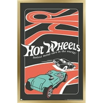 Mattel Hot Wheels - Red Minimalist Wall Poster, 22.375" x 34" Framed