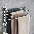 thumbnail image 4 of WRISTBIQUE Stainless Steel Bathroom Towel Holder with 4 Swivel Rods and Hooks Wall-Mounted Organizer, 4 of 7