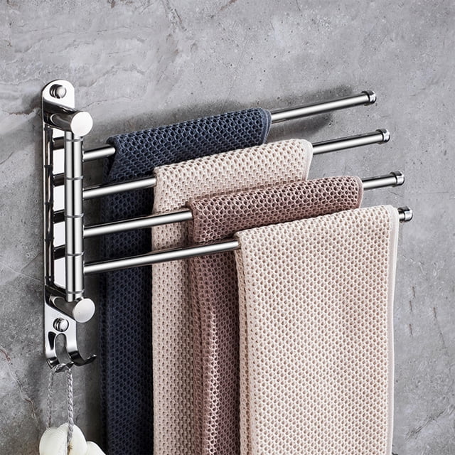 unbranded Barra Para Toallas De Acero Inoxidable Con Cuatro Brazos Y Soporte Para Colgar Accesorios