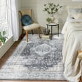 thumbnail image 5 of Tzou Vintage Living Room Area Rugs 5x7 - Super Soft Washable Oriental Traditional Distressed Carpets for Bedroom Home Office(Dark Gray), 5 of 7