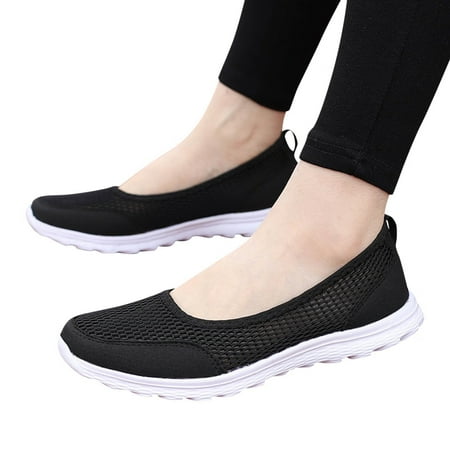 

Ykohkofe Women Breathable Lace Up Shoes Flats Casual Shoes Unisex Lightweight Work Shoes Sporty Breathable Slip Work Trainers