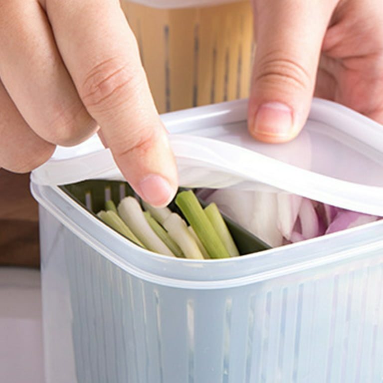 Cheers.US Produce saver storage containers - Fresh Vegetable Fruit Storage  Containers, Keep Vegetables Fresh Easy to Clean,Draining Crisper with  Strainers - Wal… in 2023