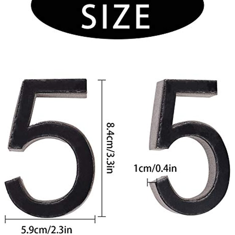 Numeros Casa Exterior ABS Adhesive Glossy 3D House Number Door Plate Sign  Outdoor Hotel Room Number Black Mailbox Toilet Sign