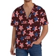 thumbnail image 3 of Honeii 's American Stars1 for men's short-sleeved button-up collared shirt featuring a pocket, perfect for beach vacations, and travel adventures., 3 of 5