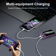 Power Bank,5000mAh 22.5W Fast Charging Magnetic Wireless Portable Charger with LED Power Display Compatible with iPhone 8 and Above Series,2in1,Purple