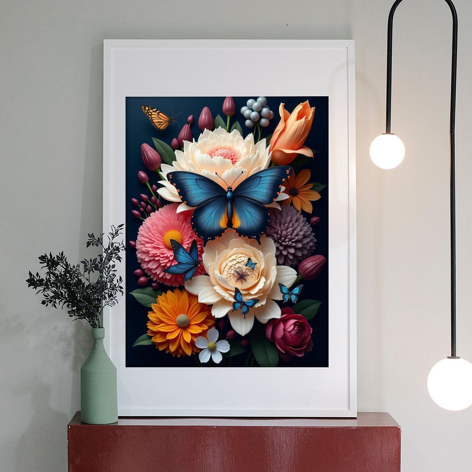 Diamond Art Kit for Adults, Classic Butterfly Flower Print No.68 Diamond Painting for Adults Beginners, 5D DIY Diamond Art Painting Kits, Colorful Diamond Painting Craft for Home Decor 12x16
