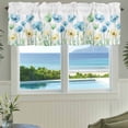 thumbnail image 3 of Spring Floral Valances for Windows Watercolor Blue Green Yellow Poppy Rod Pocket Curtain Valance Window Treatment Short Curtains for Kitchen Living Room, 58"x16", 3 of 9