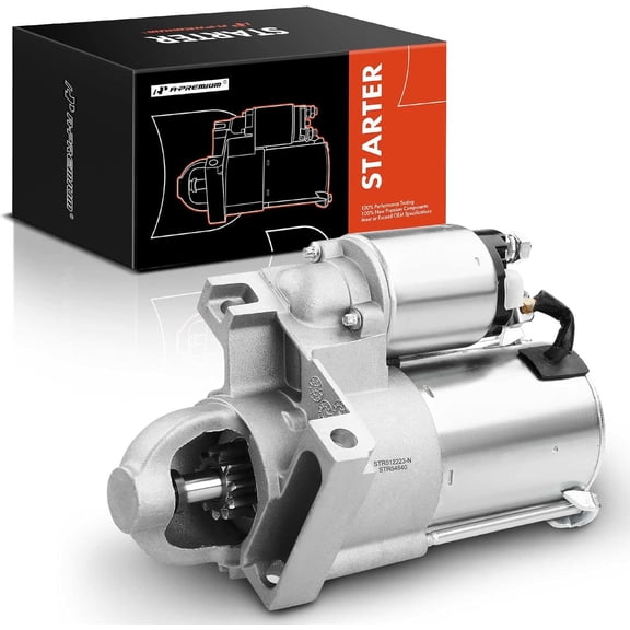 A-Premium Starter Motor Compatible with Chevy Impala, Monte Carlo, Camaro & Buick LaCrosse, Regal, LeSabre & Pontiac Grand Prix, V6 3.8L, 12V 1.4kW CW 11-Tooth, Replace# 10465525, 9000872, 12563718