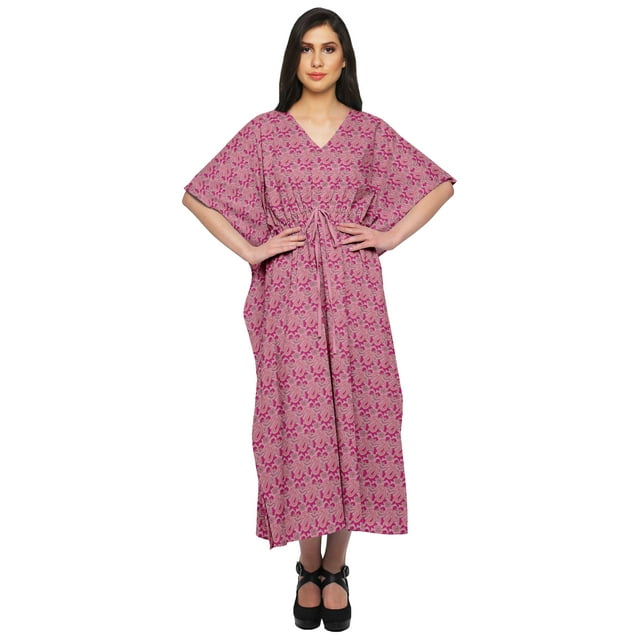 Moomaya Caftan pour Femmes Grande Taille Tenue d'Été Sortie de Plage Kimono Robe Caftan - XS-M